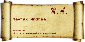 Mavrak Andrea névjegykártya